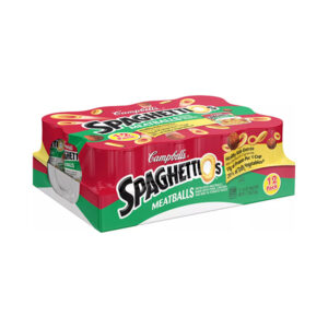 Campbell's SpaghettiOs Canned Pasta with Meatballs (15.6oz, 12 count)