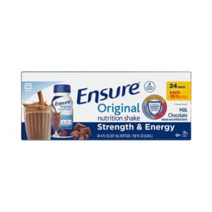 Ensure Original Nutrition Shake, Small Meal Replacement Shake, Milk Chocolate (8 fl.oz, 24 count)