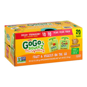 GoGo SqueeZ Fruit & VeggieZ Applesauce, Peach Strawberry