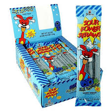 SOUR POWER STRAWS BLUE RASPBERRY 24 CT