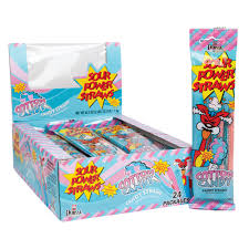 SOUR POWER STRAWS COTTON CANDY 24 CT