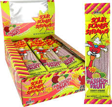 SOUR POWER STRAWS PASSION FRUIT 24 CT