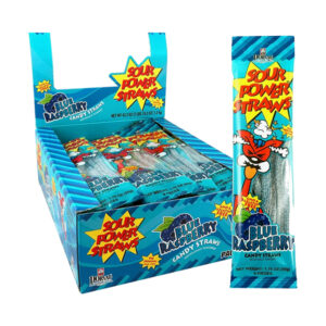 Sour Power Straws Blue Raspberry (24 count)